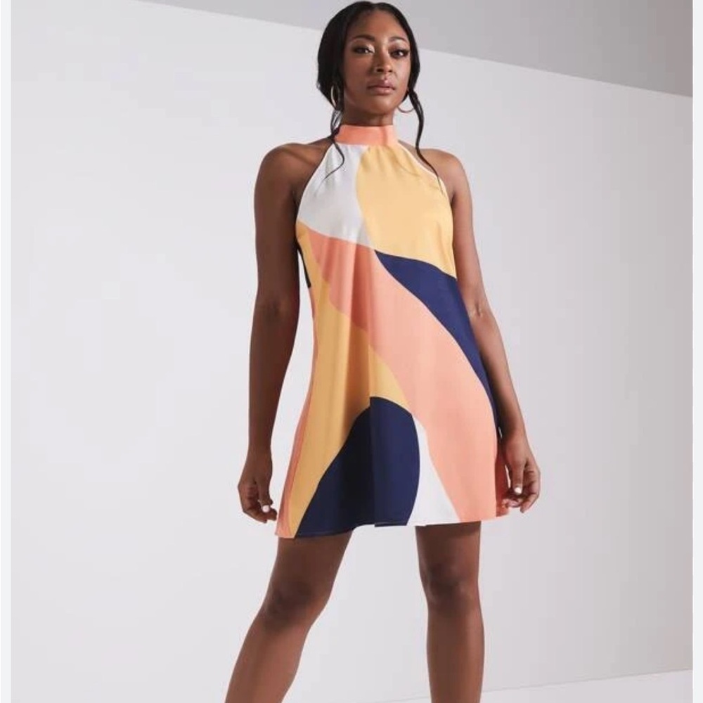 SHEIN Multicolor Halter Mini Dress